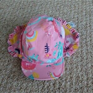 F&F Pink dinosaur Rainbow Summer Sun Cap Hats - Girls 3-4 years